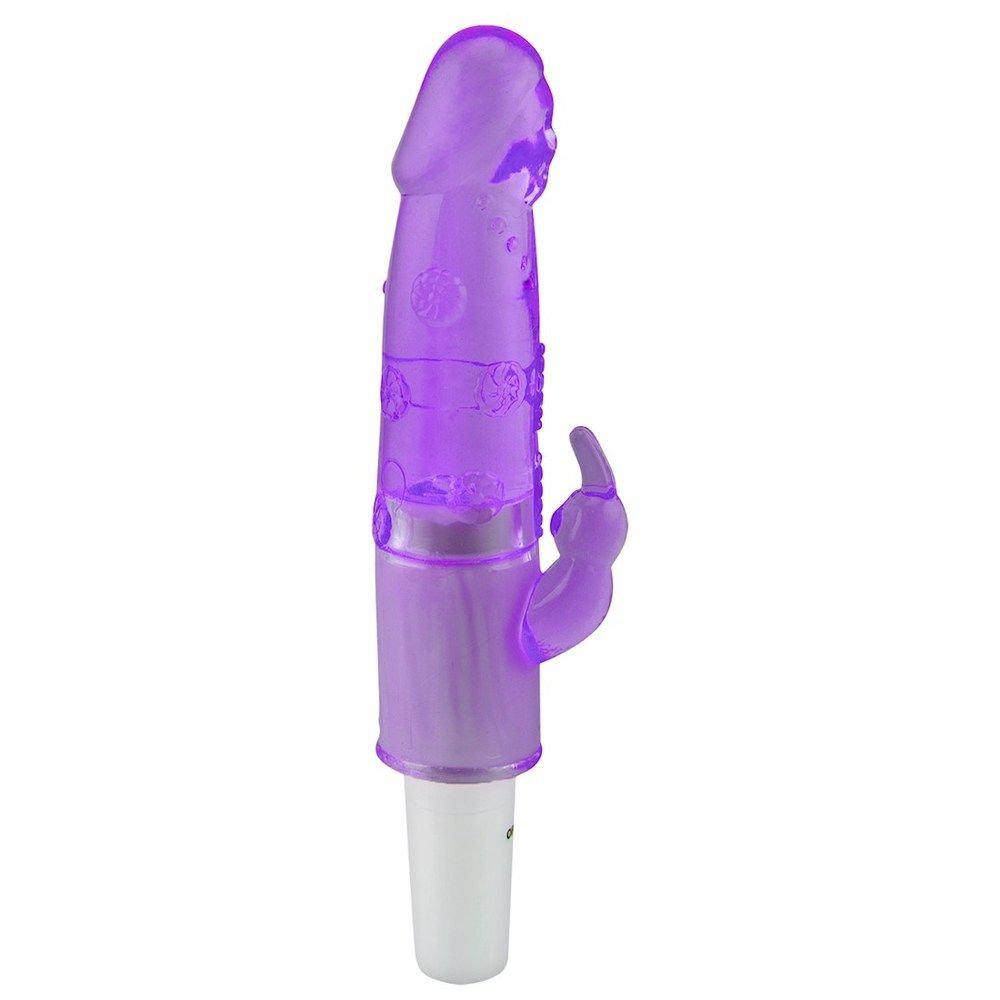 Vibrador Pênis Roxo Com Capa Removível E Estimulador De Clitóris