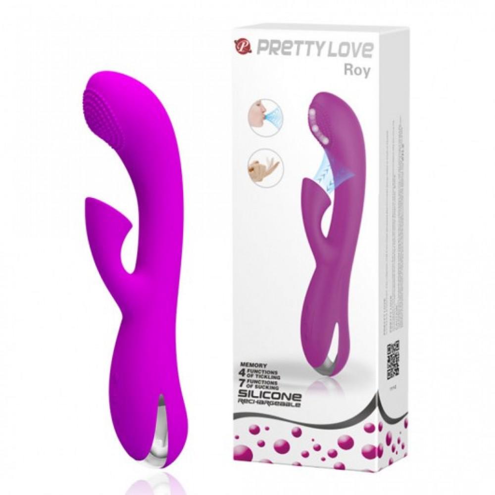 Vibrador Ponto G com Estimulador Clitoriano Sugador ROY