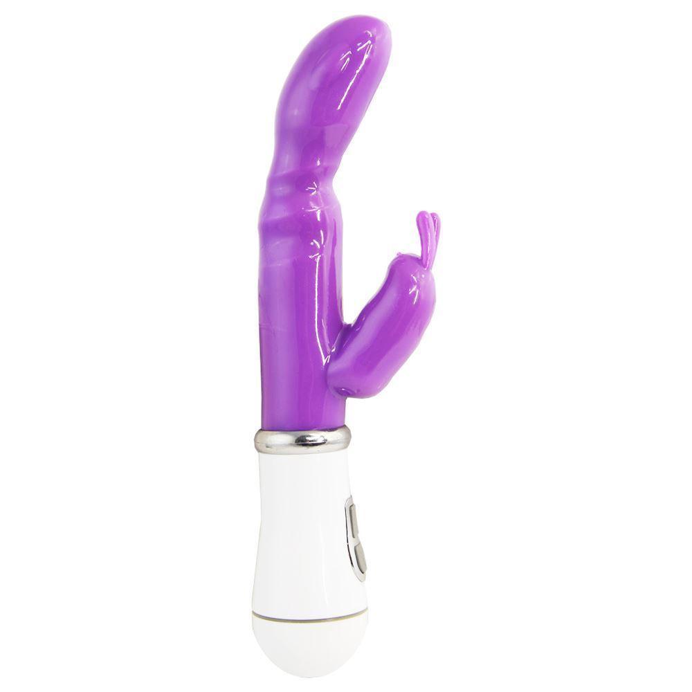 Vibrador Ponto G e Clitoris Cor Roxo Jelly Duplo Motor Sexy Import