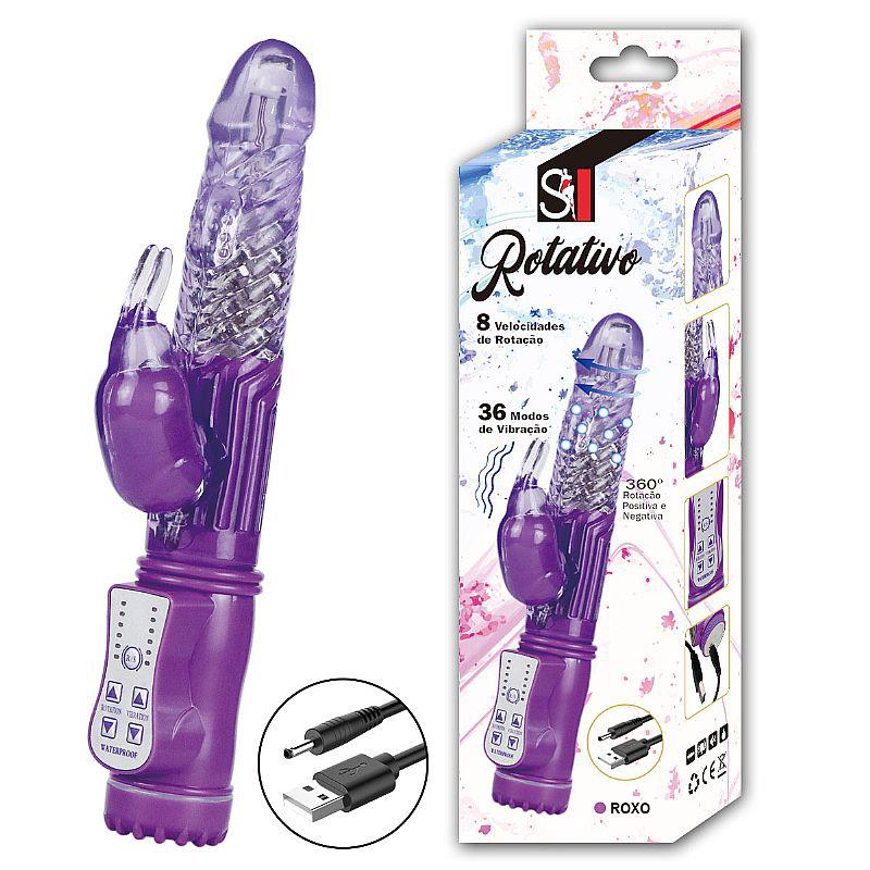 Vibrador Euphoria Sensation - 36 Vibrações Borboleta e Rotação 360° Jelly Luxo