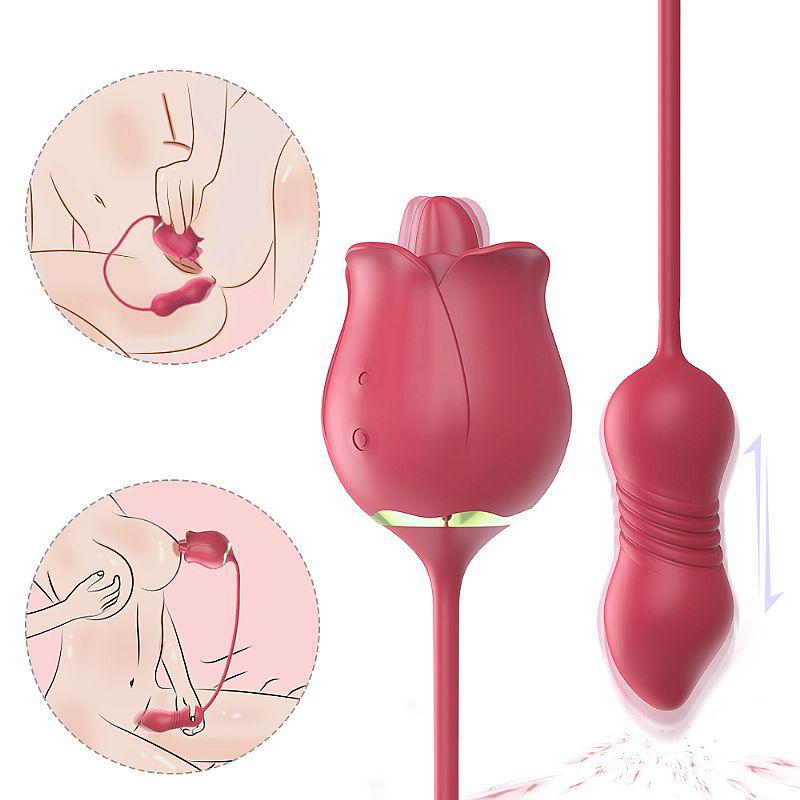 Vibrador língua estimuladora clitóris Rose Pro 7 S-Hande rosa silicone