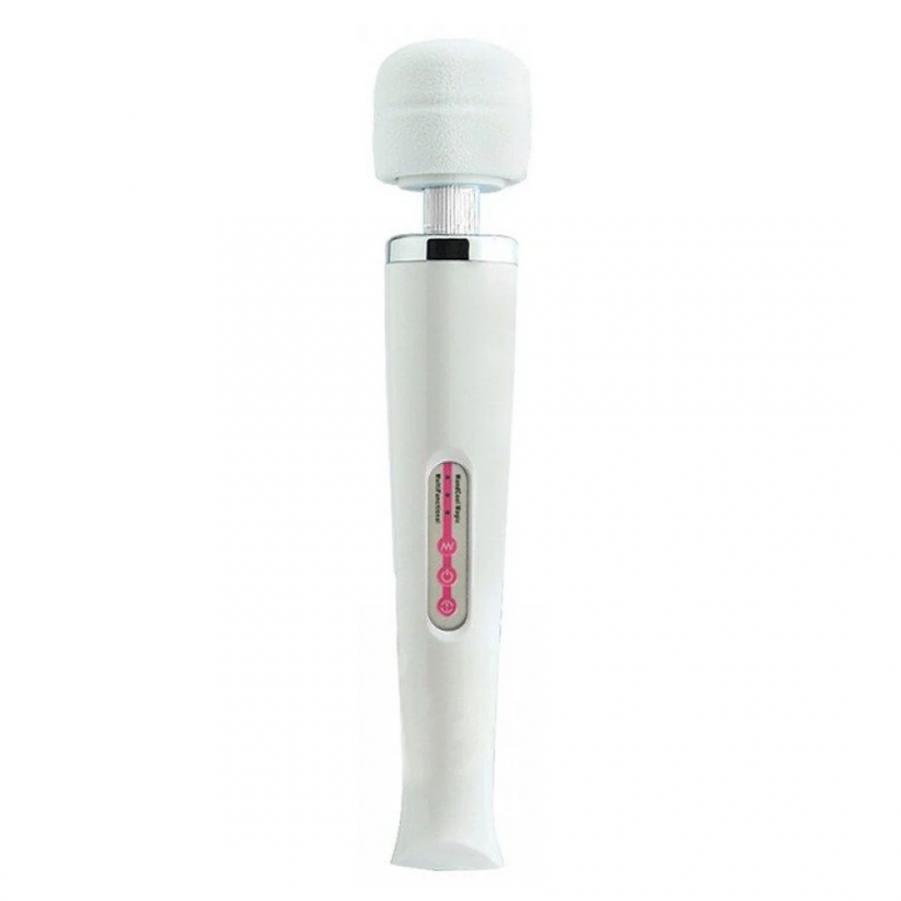Vibrador Varinha Mágica Cor Branco 10 Vibrações Recarregavel USB