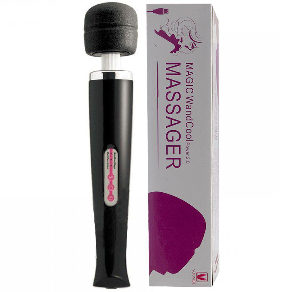 Vibrador Varinha Mágica Cor Preto 10 Vibrações Recarregavel USB