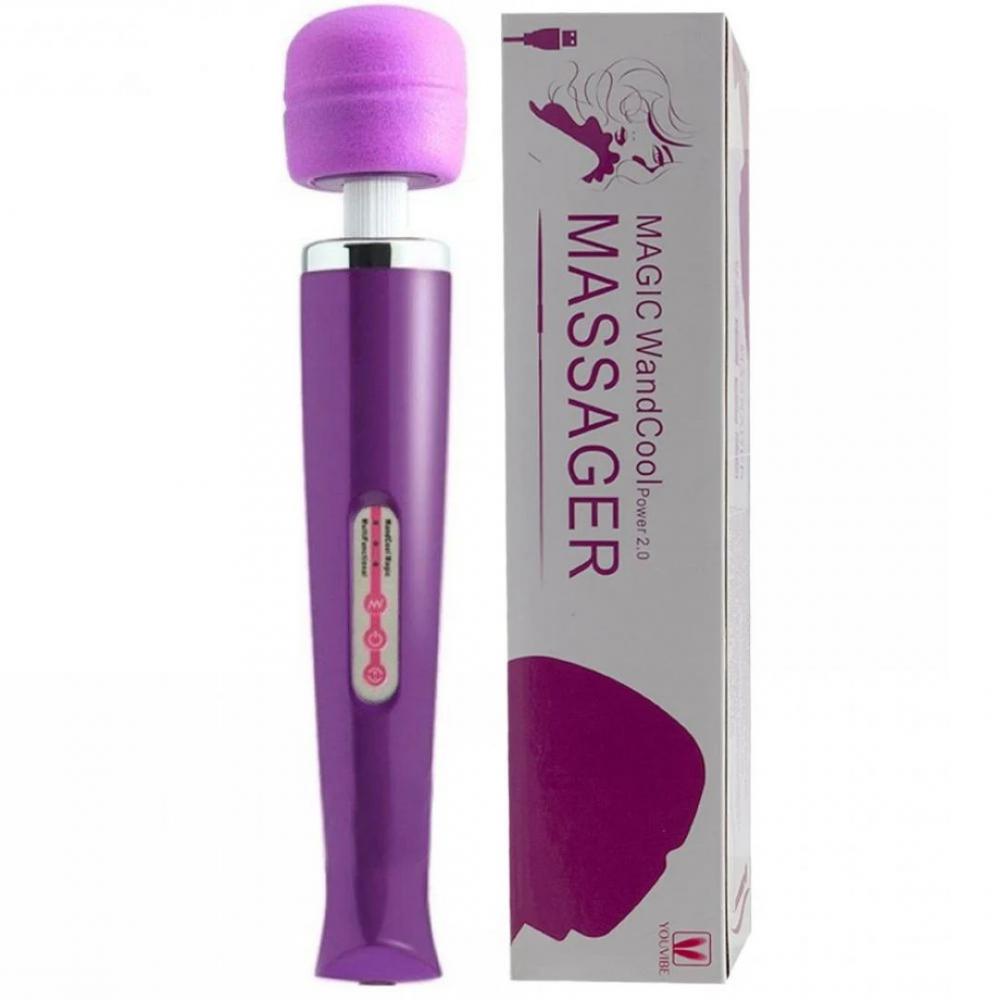 Vibrador Varinha Mágica Cor Roxo 10 Vibrações Recarregavel USB