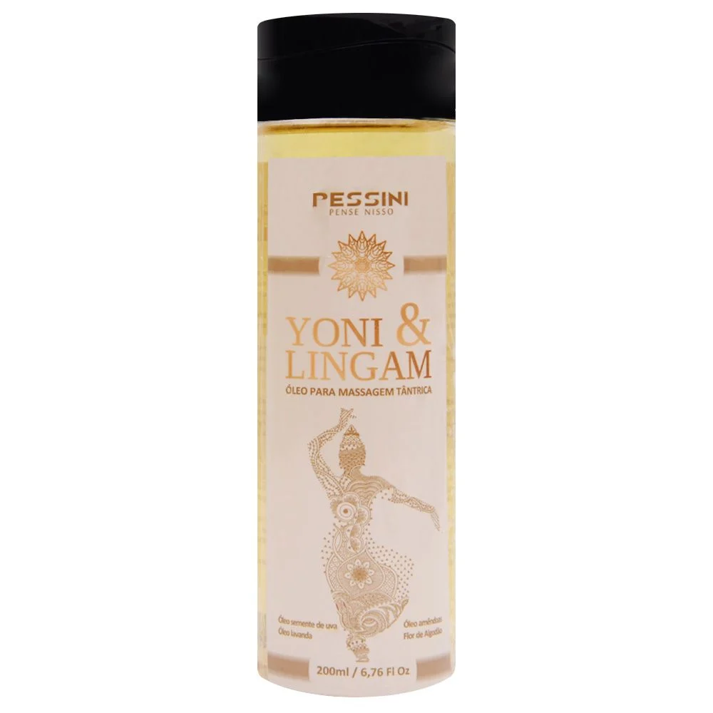 Óleo massagem tântrica Yoni & Lingam 200ml Pessini flor de algodão