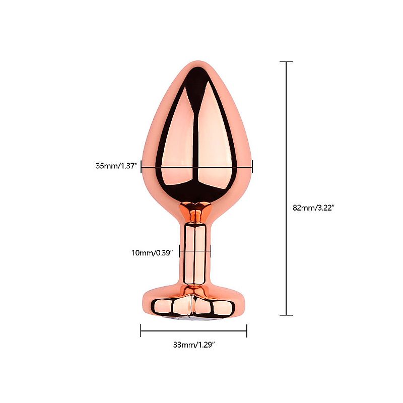 Plug Anal Aço Inoxidável Coração Rose Tamanho M - Imagem 2
