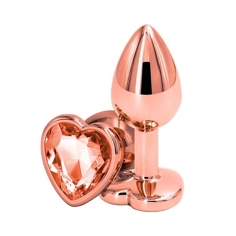 Plug Anal em Aço Formato de Coração - ROSE - Tamanho P - SI