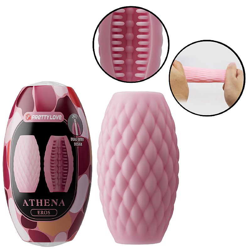 Egg masturbador masculino vazado Eros rosa Pretty Love – silicone