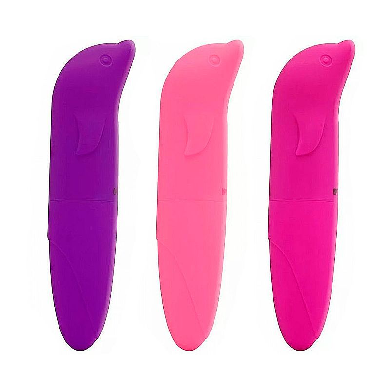 Vibrador ponto g golfinho pequeno e discreto em TPE e ABS