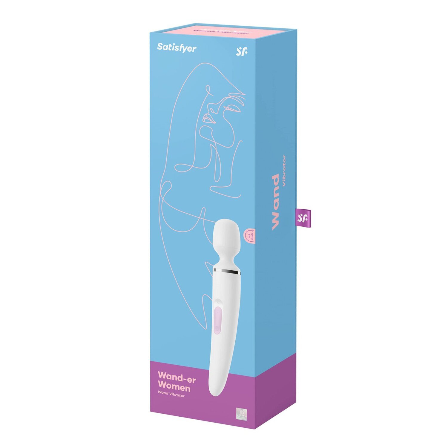 Vibrador wand Satisfyer Wand-er Woman Branco Chrome - 50 vibrações