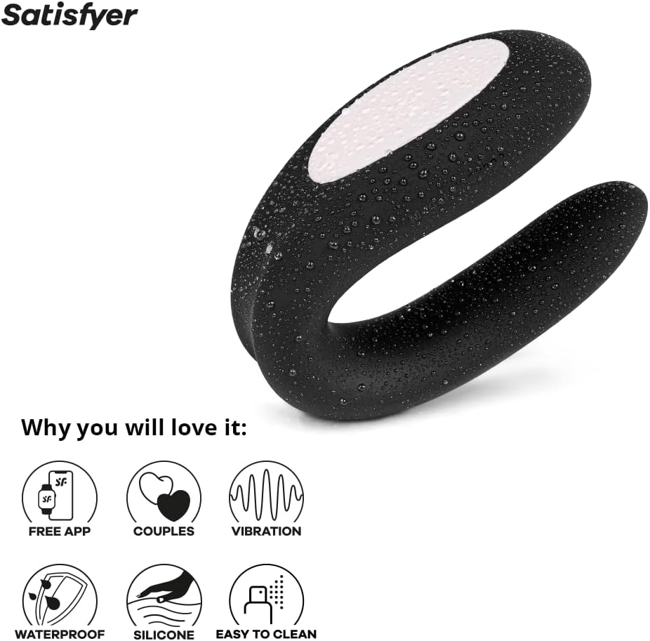 Vibrador de Casal Satisfyer Double Joy Preto com APP - Imagem 3