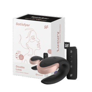 Vibrador de casal Satisfyer Double Love Black com controle via app