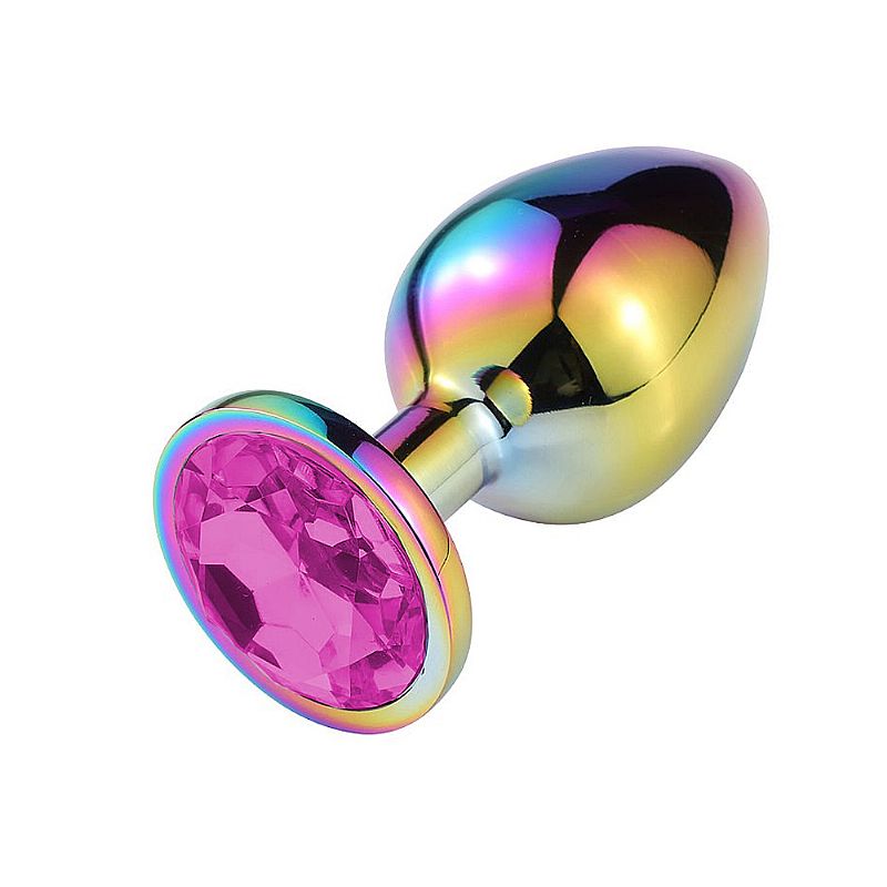 Plug anal de aço inoxidável com cristal tamanho M – KMV Sex Shop