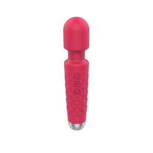 Varinha mágica vibratória clitoriana 20 vibrações silicone vermelho recarregável
