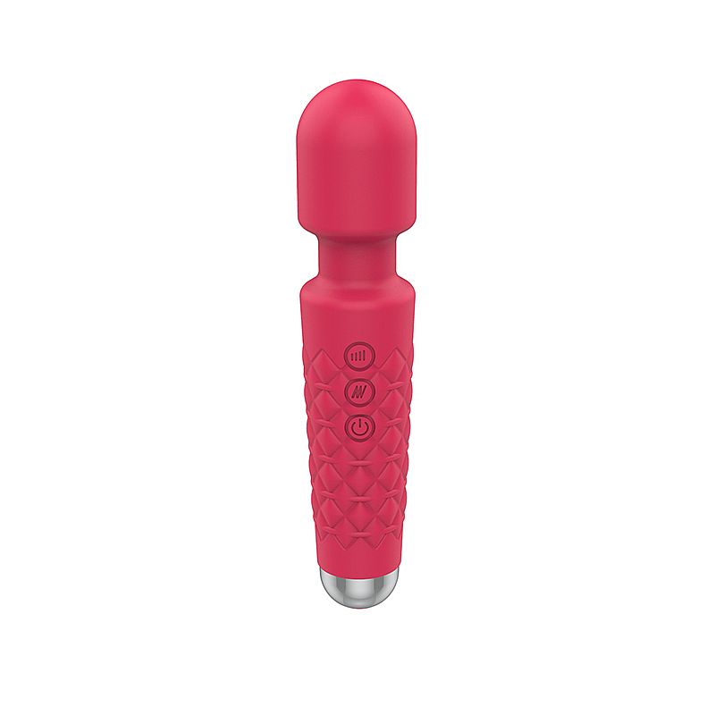 Varinha mágica vibratória clitoriana 20 vibrações silicone vermelho recarregável