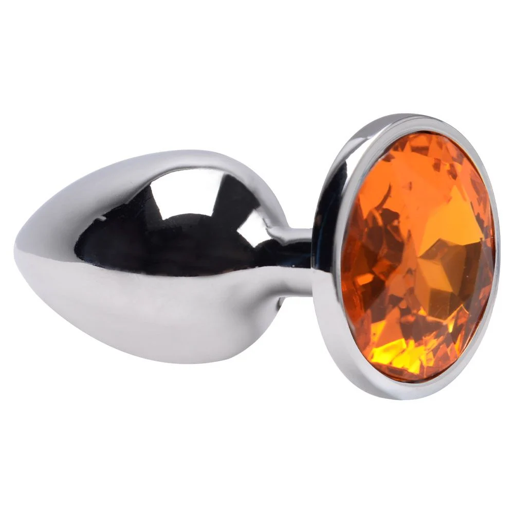 Plug anal de aço inoxidável dourado tamanho P – KMV Sex Shop