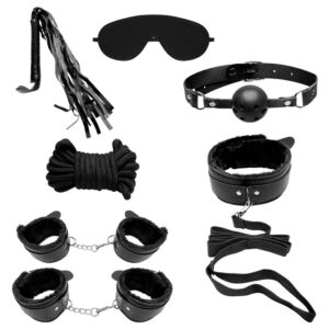 Kit Bondage Erótico Sado 3 Preto 8 Peças Sexy Import