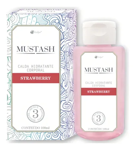Calda beijável para massagem Kalya Mustash sabor morango 100ml