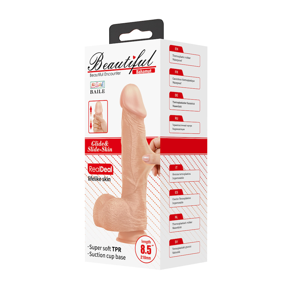 Prótese Realística Gigante com Glande e Ventosa BAILE 21,8cm - Imagem 2