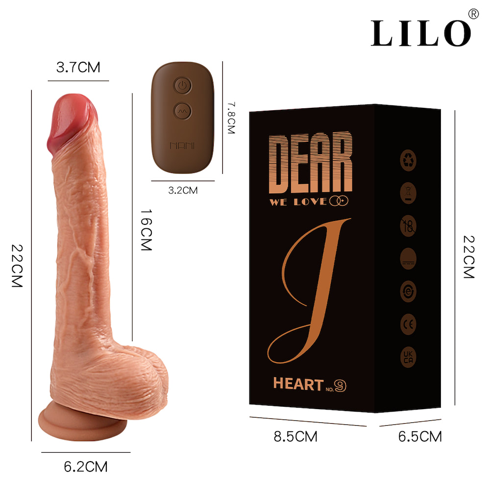 Prótese Realística LILO 22cm com Vibração, Vai e Vem e Aquecimento - Imagem 3
