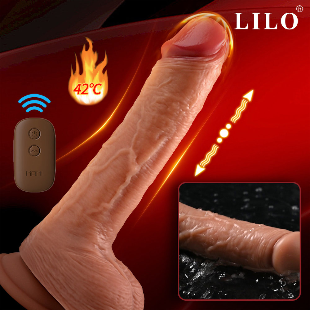 Prótese realística com vibração LILO 22cm silicone líquido com aquecimento