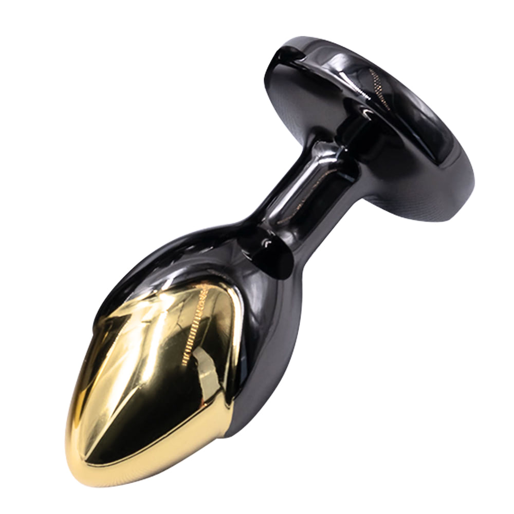 Plug Anal Bicolor de Luxo com Pedra Acrílica e Acabamento Galvanizado - P - Imagem 2