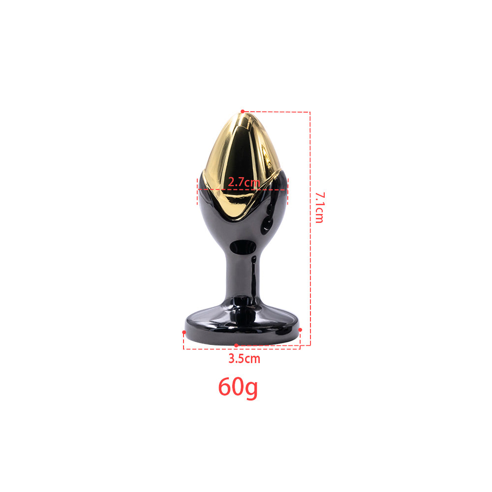Plug Anal Bicolor de Luxo com Pedra Acrílica e Acabamento Galvanizado - P - Imagem 3