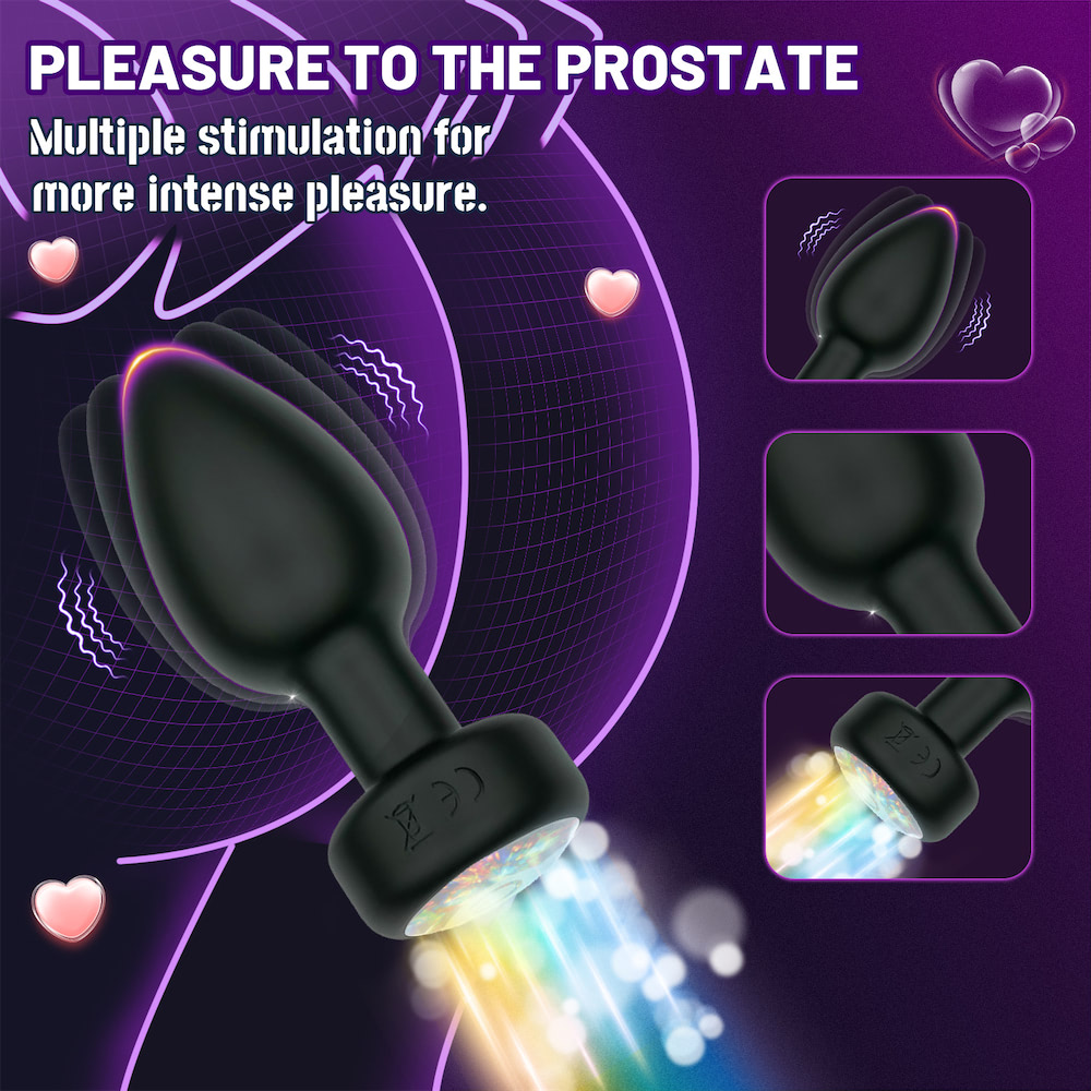 Plug Anal Vibratório 10 Vibrações Luz LED Sem Fio Youvibe Vipmix - Imagem 3
