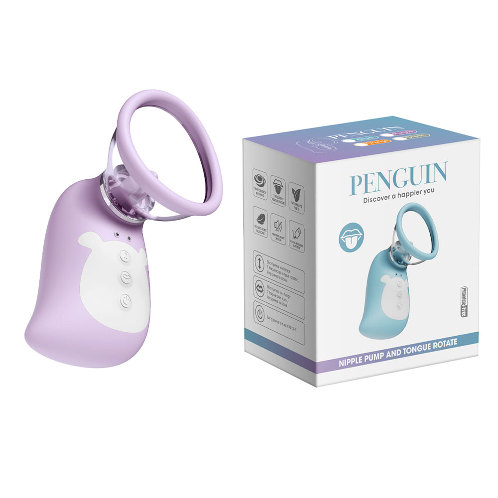 Sugador clitoriano com língua rotativa recarregável 7 modos KMV Sex Shop