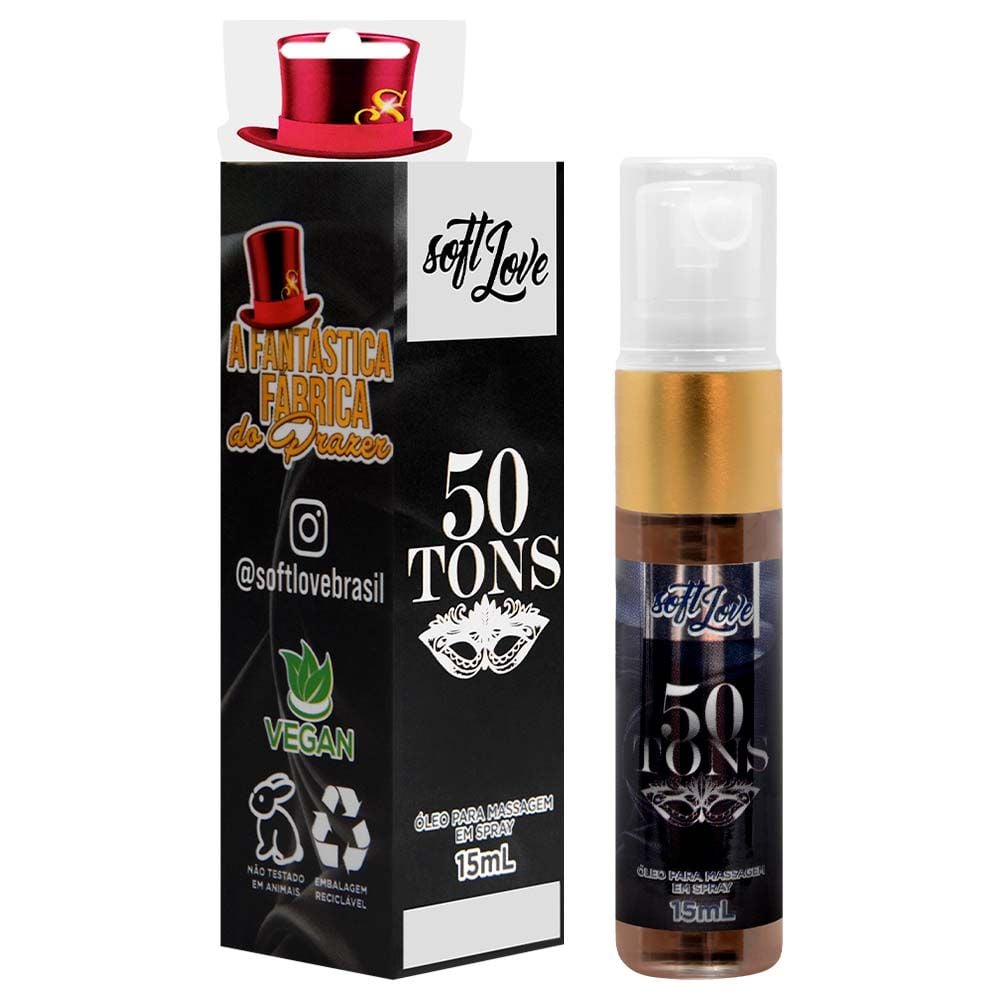 Spray excitante unissex 50 Tons Jatos 15ml Soft Love efeito quente frio