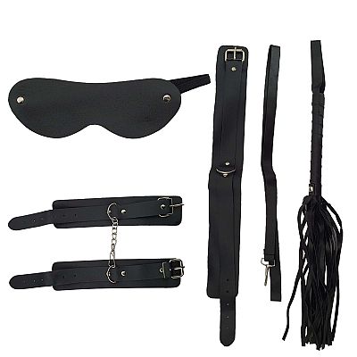 Kit Bondage Completo com Punhos, Venda e Coleira - Imagem 2