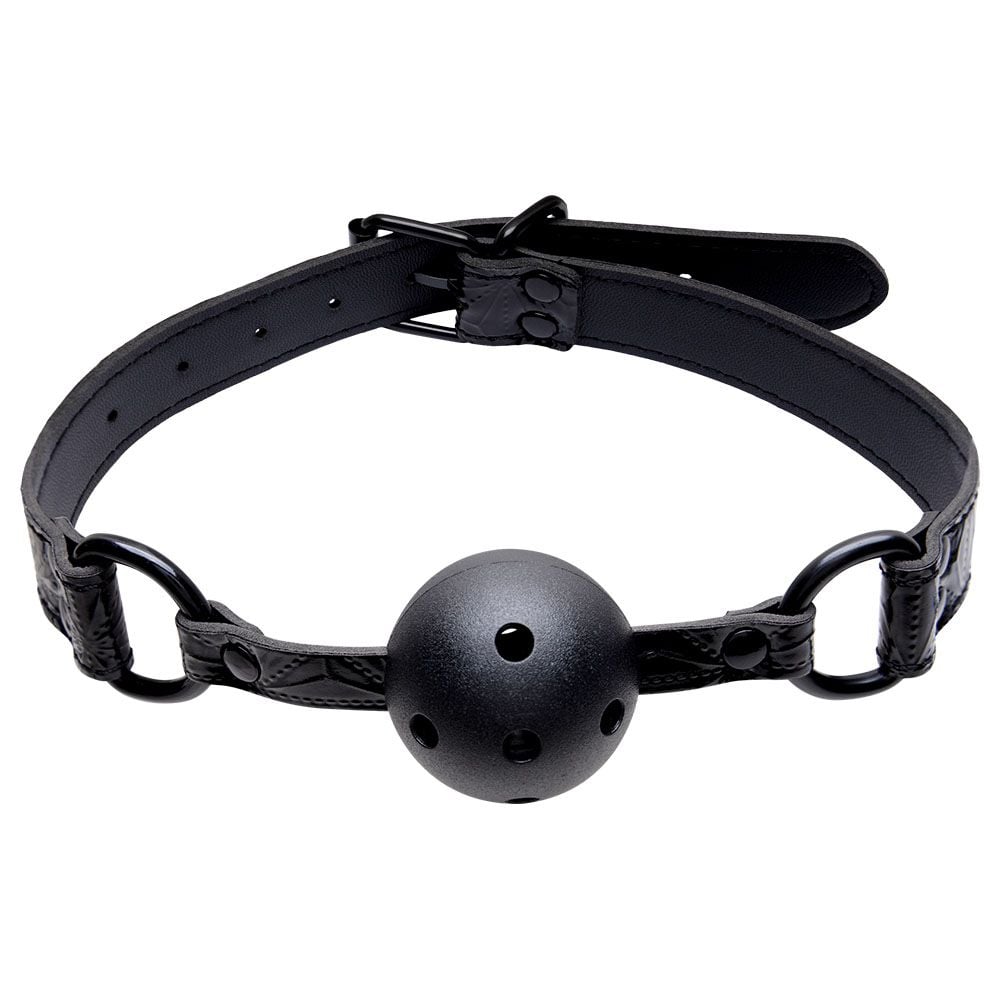 Mordaça de couro bondage com bola preta ajustável Sexy Import